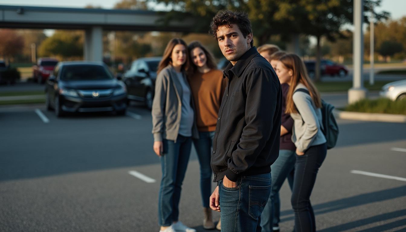 plongez dans une histoire captivante où un homme à la recherche de sa voiture se retrouve confronté à un groupe d'adolescents malintentionnés. découvrez comment il navigue à travers cette situation périlleuse, mêlant tension et émotions fortes.